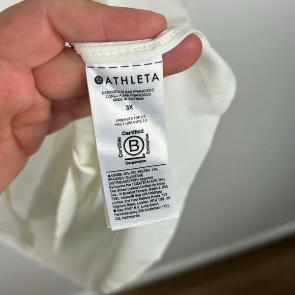 NEW Athleta Urbanite Top Blouse Ivory White Women’s Plus Size 3X Career - Picture 8 of 11